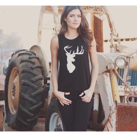 License to Boot deer silhouette tank - Picture 1 of 4
